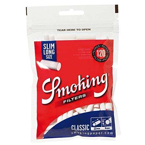 Smoking Classic Slim Long Filters Packet (120 Filter Tips)