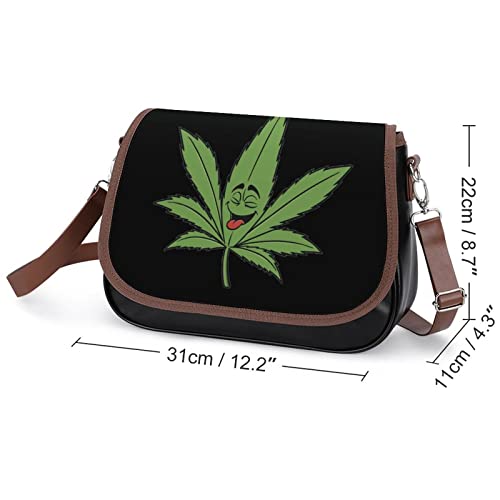 FunnyStar Pot Leaves Weed Women's PU Leather Purses Soft Crossbody Bag Shoulder Handbags2