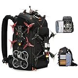TARION FPV Drone Backpack 30L - Extra Large Camera Bag with 17in Laptop Compartment Waterproof Rain Cover - External Mounts for 7 Drones - FlightPro