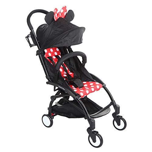 Tiffy & Toffee Portable Clever Baby Stroller, Black/Red