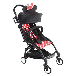 Tiffy & Toffee Portable Clever Baby Stroller, Black/Red