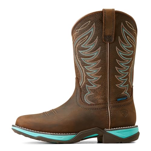 Ariat (DISC Womens Anthem Waterproof Dark Roast Square Toe Western Boot4