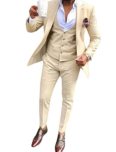 Costume trois pièces pour homme avec smoking à revers cranté élégant