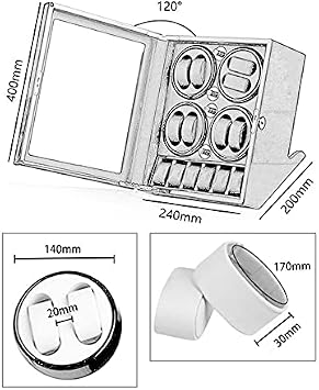 8 Watch Winder Display Box with 5 Extra Storage Spaces, Silent Motor, Elegant Wooden Finish, 4 Rotating Modes for Automatic Watch Collection