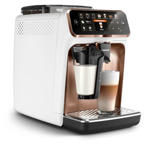 PHILIPS Kaffeevollautomat LatteGo 5400 Serie, Weiß/Rosé, 12 Spezialitäten