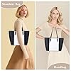 XUDREZ Tote Bag for Women, PU Leather Handbags with Zip and Inner Pocket, Women's Shoulder Bag for Work School Travel Shopping Daily Use (Black and white) #1