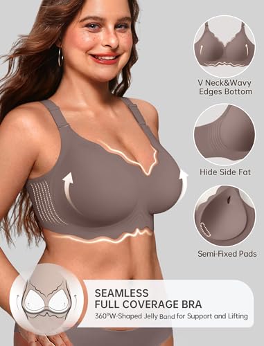 Image of OEAK Women Value Series Jelly Bras Wireless Pushup Convertible Bra | Everyday Essentials,Comfortable Bralettes,No Underwire,Full Coverage,Support Lift,Tshirt,Soft,Seamless,Scalloped
