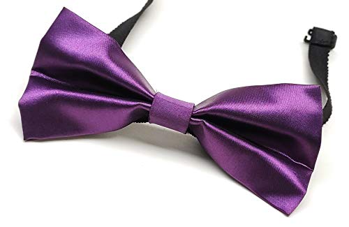Image of JAGMOOLYA Products The Perfect Classic Satin Pre-Tied Bow Tie Formal Solid Tuxedo Bowtie Adjustable Length Many Colors and Styles Bow for Adults and Children