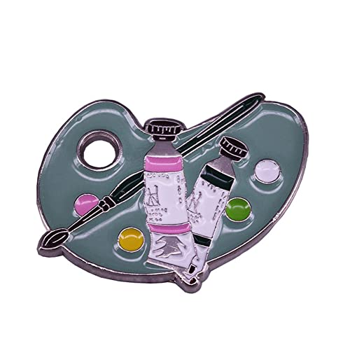 Broche en forme de palette de peintres en émail pour manteau, robe, pull, châle, sac à main, décoration de festival, bijoux, cadeau pour artiste, étudiant, enseignant, Métal