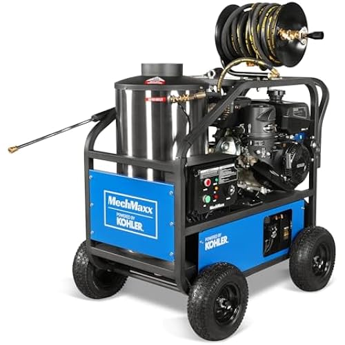 MechMaxx 4000PSI 4GPM Kohler 429cc 14 HP E-Start Engine Hot Water Pressure Washer with Hose Reel, HPW40K