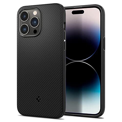 Spigen Mag Armor MagFit Back Cover Case Compatible with iPhone 14 Pro (TPU + Poly Carbonate | Matte Black)