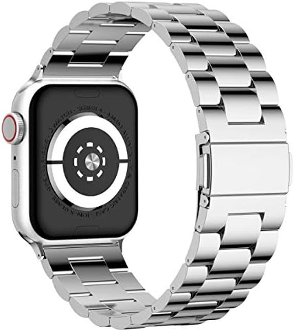 iiteeology Compatible with Apple Watch Band Ultra 2/Ultra 49mm, Series 9/8/7 45mm/41mm, Series 6/5/4 44mm/40mm, Series 3/2/1 42mm/38mm, Stainless Steel Metal Link Band for iWatch