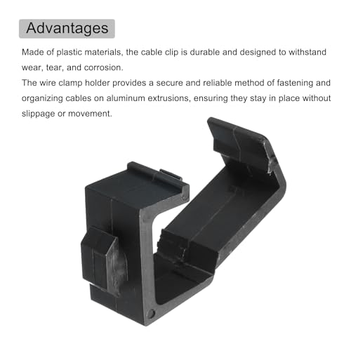 Image of MECCANIXITY 4Pcs Single Slot Flat Cable Clamp 8, 13.5mm Mount Slot Width Wire Holder ABS for 30 Series European Standard Aluminum Extrusion