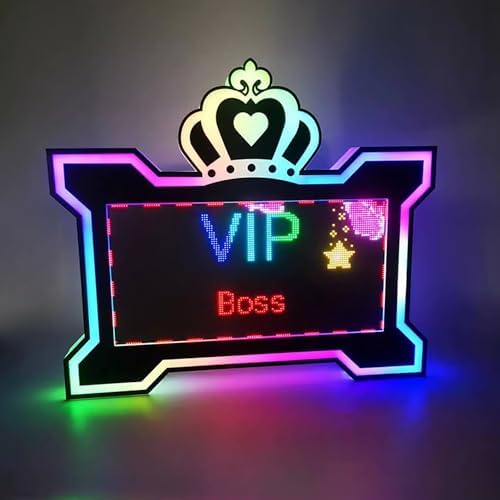 Club Sign Service Nightclub Luminous Led Crown Hand Holding Sign,for Bar Private Party, Club Service Signs Color Change (SmallScreen)