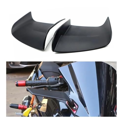 Ailettes de moto universelles : lot de 2 ailerons de carénage latéral noirs - 6