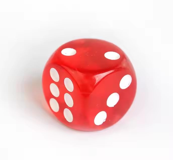 Regy Six Sided 16mm Transparent Dice Die for DND, MTG, RPG, Tenzi, Yahtze, Bunco, Table Borad Games, Math Teaching (3 Multicolour Dice Set) Pack of 18pcs 2
