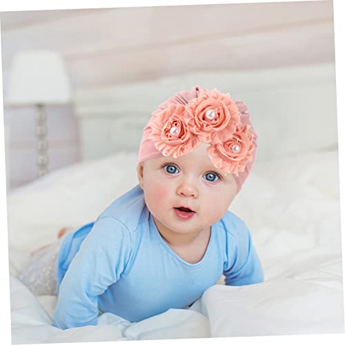2Pcs Turban Caps Decorative Cotton Headwear for Wrinkle Resistant Comfortable for Family Gatherings Parties Stylish Sun Protection for Boys Pink4