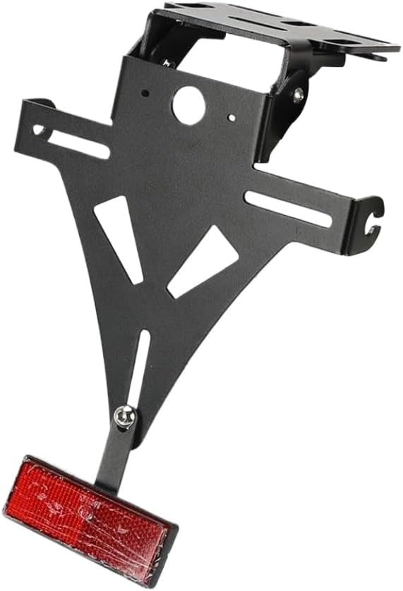 Motorcycle Adjustable Angle License Plate Frame Holder Bracket Compatible with YZF R1 R3 R6 R15 R25 Fz6 Mt 07 CBR1000R(Black)