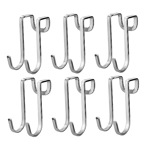 MUSISALY 6pcs Grocery Storage Hook Hooks for Hanging Towels Over The Door Hanger Outdoor Hooks for Towels Door Hooks for Hanging Clothes Over Door Towel Rack Outdoor Hanging Hooks Silver