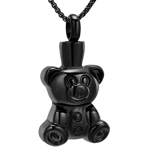 Collier urne de crémation ours en acier inoxydable durable pour cendres - 5