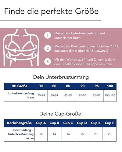 Susa BH Damen ohne Bügel Topsy I Damen-BHS mit vorgeformten Cups I Hoher, optimaler Halt I Aus strapazierfähigem Material I Marine I 75C – Ansicht 3