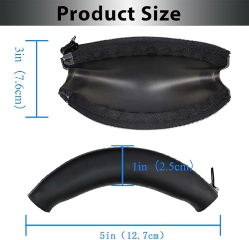 Image of Street27 Silicone Headband Cover Compatible with Sony WH-XM2 /XM3 /XM4 /XM5 /XM6 | Sweatproof Zipper Headband Protector | Washable Dustproof Cushion Pad Cover | Soft Comfort Fit (Black)