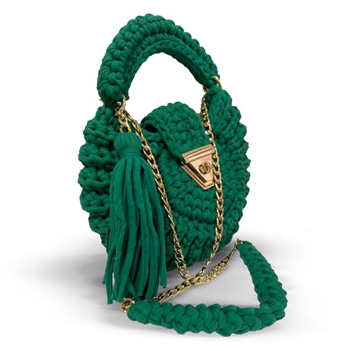 Image of Evening Clutch Bag for Women, Handmade Crochet Wedding Party Purse, Small Flap Formal Crossbody Handbag Evening Clutch