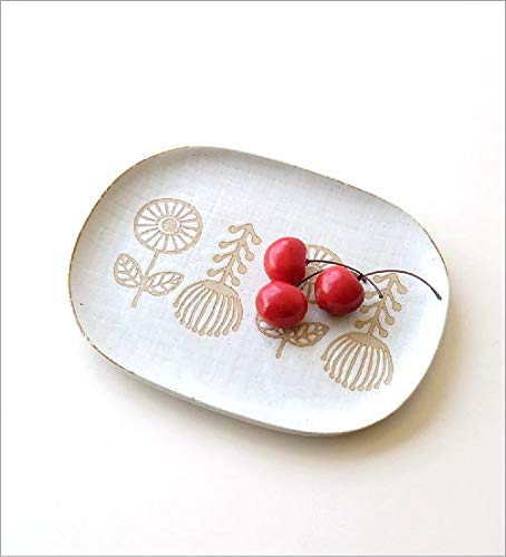 Amazon.co.jp: お皿 プレート 北欧 大皿 浅い 陶器 花柄