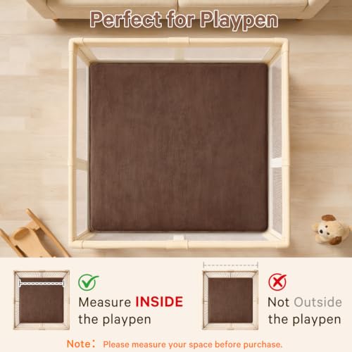 Baby Play Mat Floor,Tummy Time Area Rug 79x158 Playpen Mat Reddish Brown by AceSoul - Used condition - Image 8