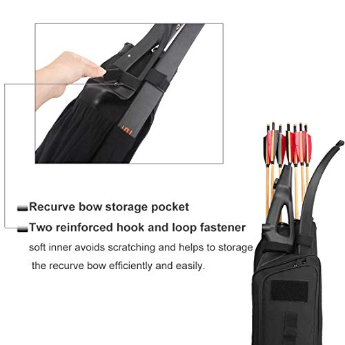 KRATARC Krayney Multi-function 4-Tubes Back Arrow Quiver Shoulder Hanged Target Shooting Archery Quiver for Arrows Takedown Bow (Black) - Thumbnail 4