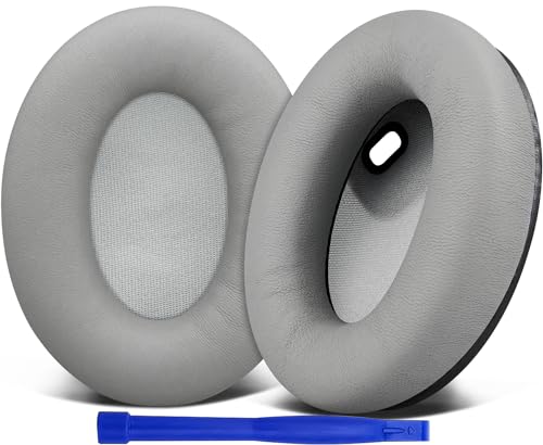 Image of SOULWIT Lambskin Replacement Earpads for Sony WH-1000XM4 (WH1000XM4) Headphones, Ear Pads Cushions with Noise Isolation Foam, Added Thickness, Without Affecting Sensor - Brilliant Grey