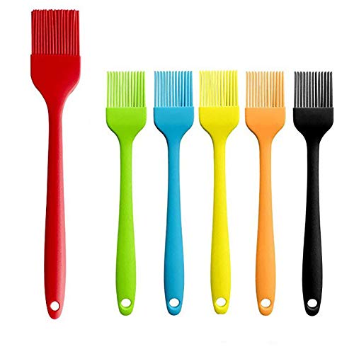 Basting Brush for CookingSilicone Basting BrushHigh Temperature Resistance Basting Brush for BakingBBQ and Kitchen CookingSet of 6