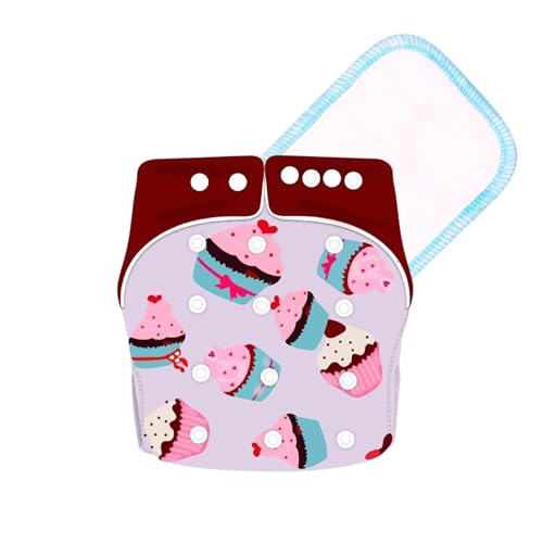 Image of Ambaby Leakage-Proof Cloth Diaper for Babies 0 to 3 Years - 1 High Absorbent Inserts and 1 Reusable & Washable Baby Cloth Diaper - Adjustable Fit (5-17 kg)
