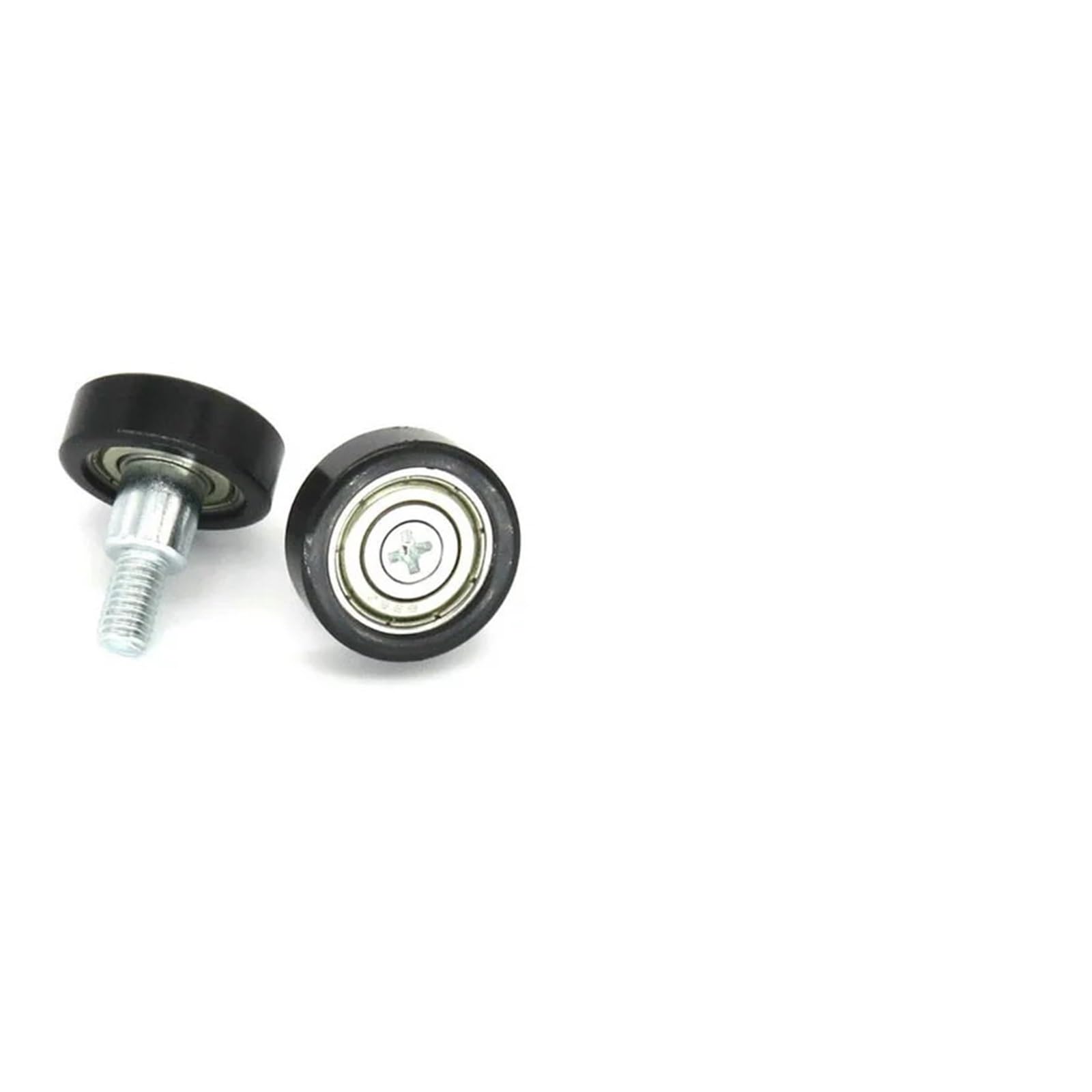 SFJSFIMQ Pack of 5 22 mm Diameter Stainless Steel External Thread Plastic Coated Bearing POM Roller BS62522-7C2L8M6 Plastic Coated Nylon Guide Wheel(OD24 x W8 x M6)
