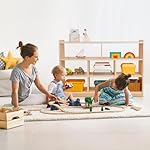 TOOKYLAND Montessori Shelf 8-Section Wood Storage Cabinet, Montessori Bookshelf for Kids, Toy Organizers and Storage for Kids Room, Playroom, Nursery, Classroom, Kindergarten - Image 5