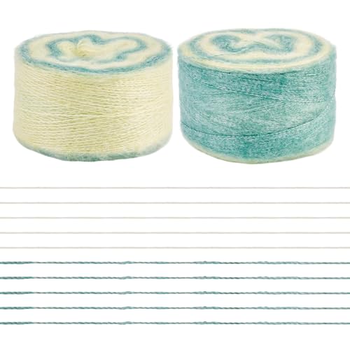 Fil de soie mohair vert d'eau pour tricoter vos pulls d'hiver - 2