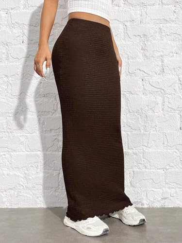 Women's Summer Plain Long Knit Skirt Going Out Outfits3