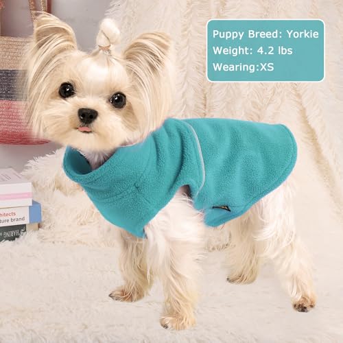 Image of Dog Clothes for Small Dogs Fleece Vest Dog Sweater Boy Girl, Warm Pullover Fleece Doggie Jacket, Winter Pet Ourfit Chihuahua Sweater - Yorkie Clothes (Lake Blue, X-Small)