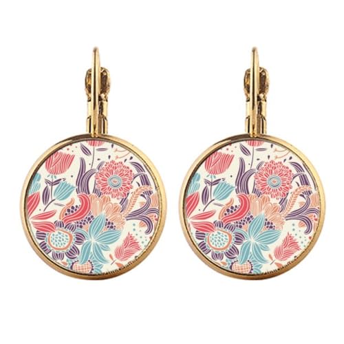 Boucles d'oreilles clip bourgeon pendantes peintes dorées sans perçage