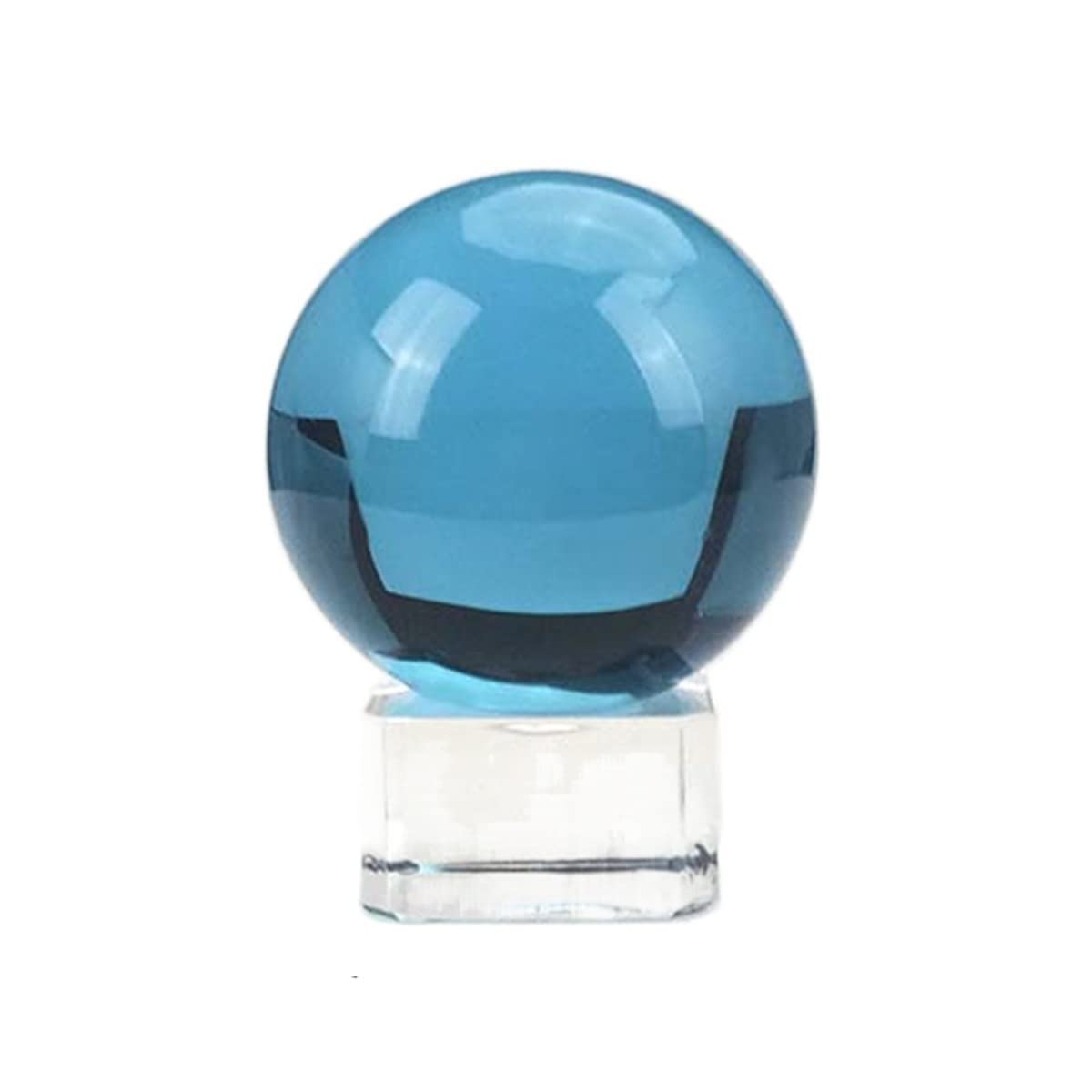 Cristal de meditación Natural Bola de Cristal Redonda de 100 mm, con Base, for la decoración del hogar Piedra de Cristal (Color : Aquamarine, Size : 100mm)