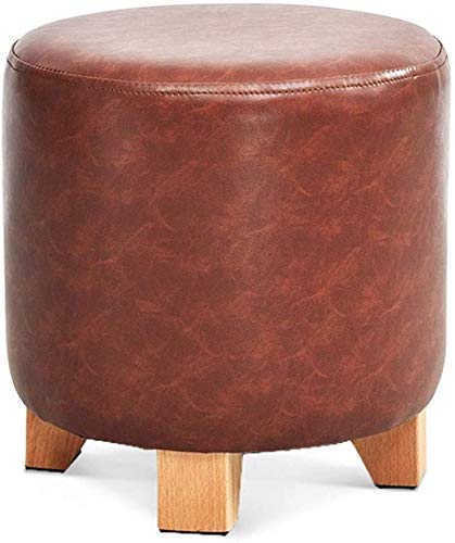 Pouf rouge foncé en similicuir Vinta pour une chambre à coucher confortable et cocooning