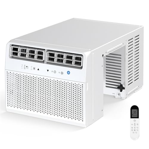 U-Shaped Window Air Conditioner 12 000 BTU Window AC Unit Cools Up to 550 Sq. Ft for Bedroom/Small Room Saddle AC Unit with Full Window View Quiet & Energy Saving Installation Kit Included