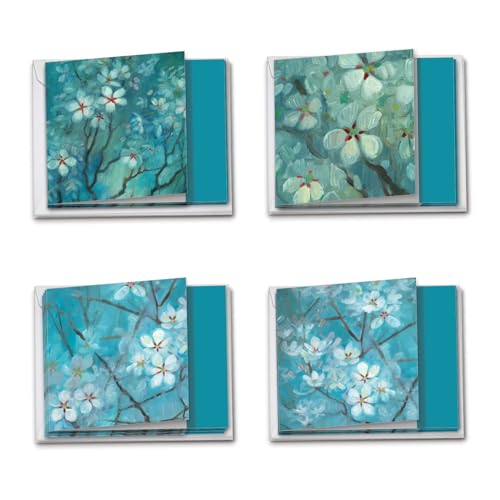 Carte de vœux et assortiment de 10 cartes de condoléances Bleu Blooms