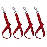 Rosemarie Horse Bucket Strap Hangers,Horse Suppliers Adjustable Nylon Straps up to 700 lbs for Hay Nets, Water Buckets,Hanging-Pratical and Easy Use(4 Pack) (Red)