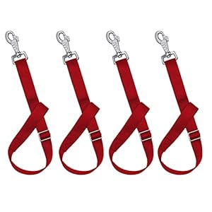 Rosemarie Horse Bucket Strap Hangers,Horse Suppliers Adjustable Nylon Straps up to 700 lbs for Hay Nets, Water Buckets,Hanging-Pratical and Easy Use(4 Pack) (Red)