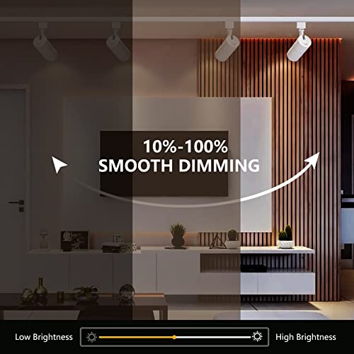 Vanoopee 3-Color 10W H Track Lighting Heads Dimmable Led Track Light Heads Bright Rail Ceiling Spotlight Fixtures Accent Task, 3000K 4000K 5000K, Flicker Free Cri90+ 36° 1000Lm, Matte White, Pack Of 4 #TOP2