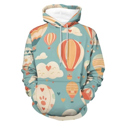 Pullover montgolfière en taille S doté d'une capuche ajustable et manches longues