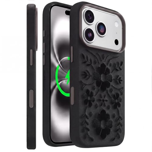 OtterBox iPhone 18/17 Pro Cactus Leather MagSafe Case, Ink Blossom