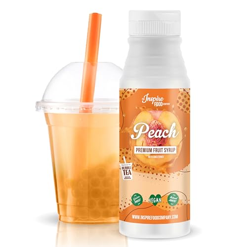 Sciroppo di frutta per Bubble Tea - 300ml - Pesca - 100% vegano e senza glutine