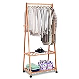 【4 Rollen mit guter Qualität】Die 4 Rollen des Kleiderständers sind um 360°drehbar und helfen Ihnen, den Kleiderständer von einem Zimmer ins andere zu bewegen. 2 Rollen davon sind mit Bremsen ausgestattet, um den Kleiderständer bei Bedarf am Platz zu halten. Bei der Bewegung gibt es auch auf dem Boden keine Abdrücke. Sie können diesen Garderobenständer aber auch problemlos ohne Räder benutzen.